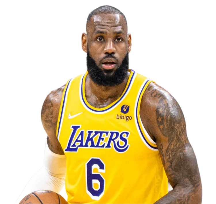 LeBron James in a Lakers number 6 jersey